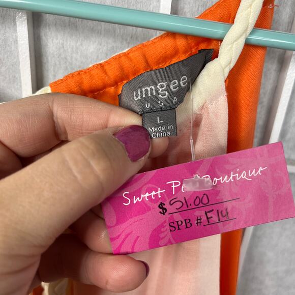 NWT Umgee Colorblock Mini Dress - Pink, Orange, Blue - Picture 6 of 6